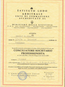 Attestato Conciliatore Societario Professionista